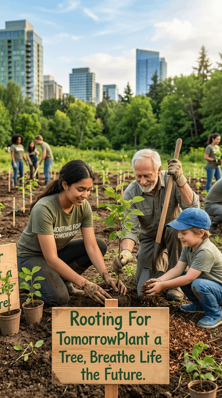 Volunteers planting trees NGO